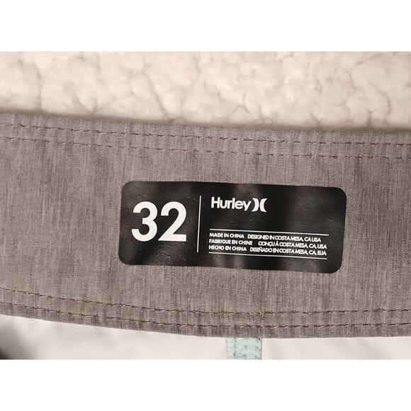 Hurley Phantom Tigerbyte Board Shorts Mens Sz 32 Aqua White Swim Stretch Tie Dye - Picture 10 of 12